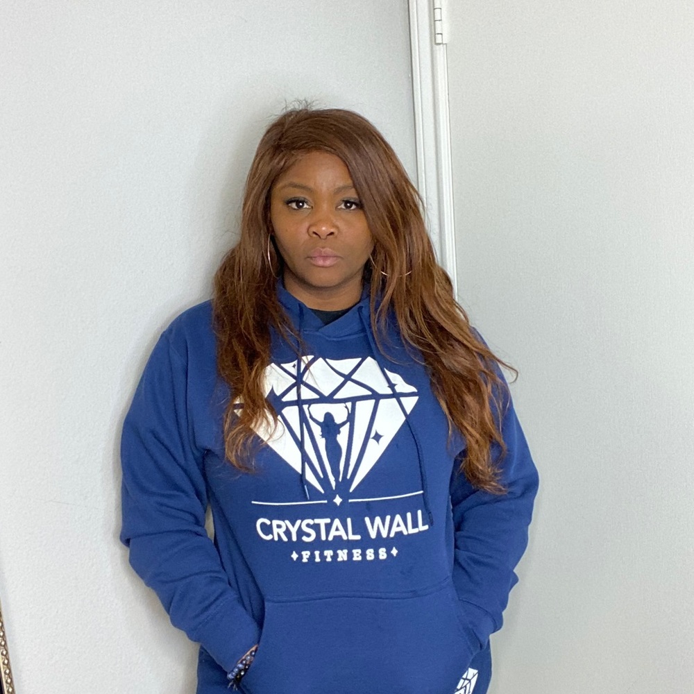 Navy Blue Crystal Wall Fit Hoodie